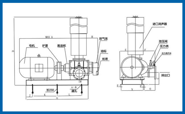 FSR三葉羅茨風機結(jié)構(gòu)圖 FSR三葉羅茨風機結(jié)構(gòu)圖
